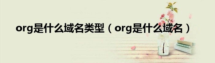 org.cn 是什么域名