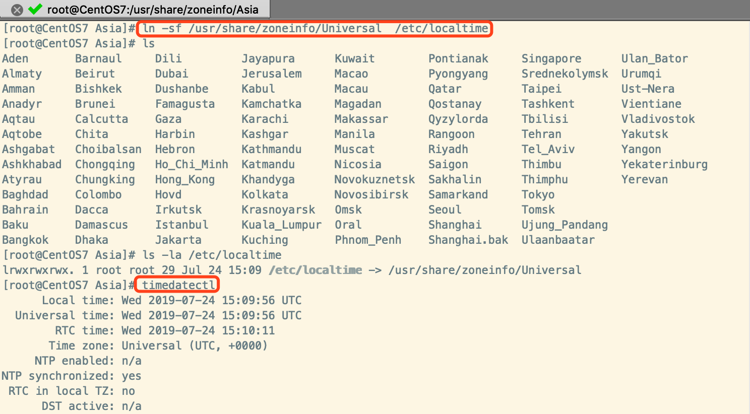 CentOS Local Time