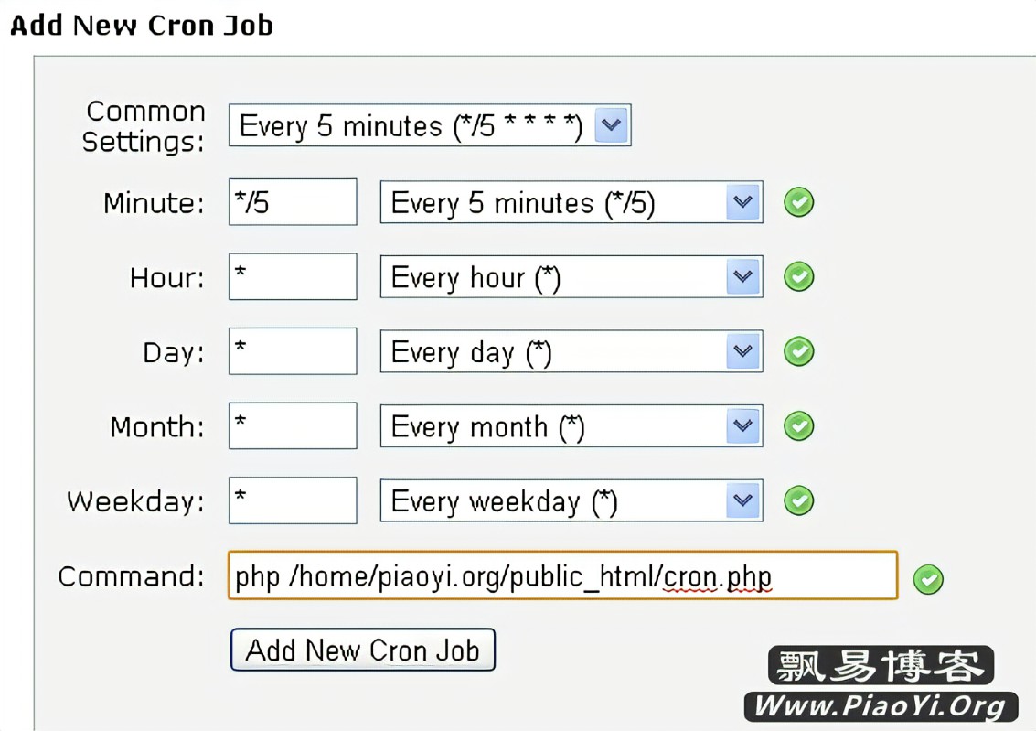 如何通过cPanel设置Cron Jobs？